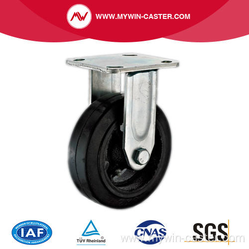 8'' Rigid Heavy Duty Black Rubber Industrial Caster with Iron Core